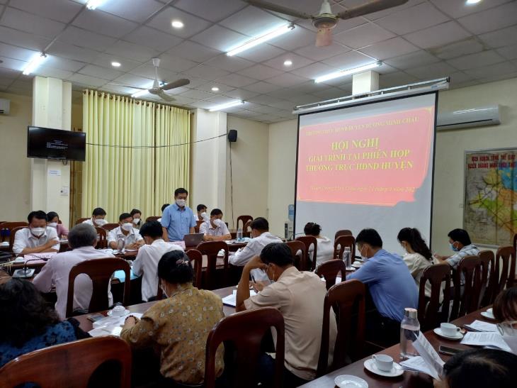Thường trực HĐND huyện Dương Minh Châu tổ chức giải trình tại phiên họp định kỳ tháng 3 năm 2022